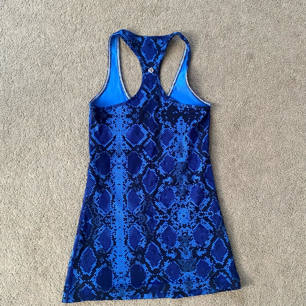 Blue Snakeskin Print Racerback top
